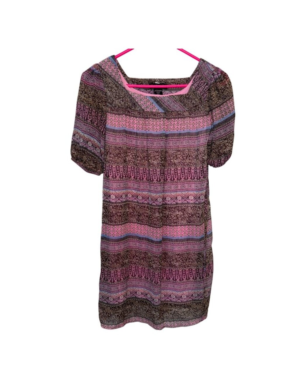 Kandy Kiss Junior Short Sleeve Paisley Print Dress Size L